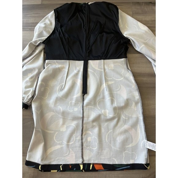 BODEN 14R Mod Sheath Dress Abstract Long Sleeves Retro Knee Length Workwear New - Picture 16 of 16